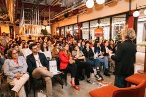 Aina Calvo, Secretaria de Estado de Igualdad, en su discurso ante el público del evento