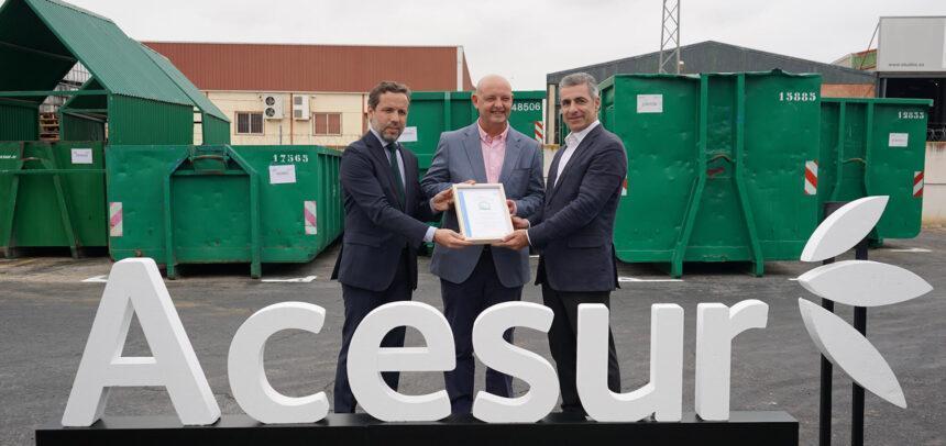 Saica entrega el certificado de Residuos Zero a Acesur