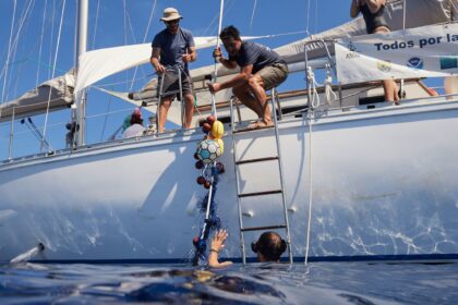 Equipo de voluntarios del proyecto en el Mediterráneo