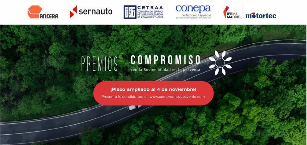 Ampliado el plazo para presentar candidaturas a los IV Premios Compromiso con la Sostenibilidad en la Posventa