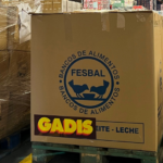 Cajas de alimentos recogidos durante la campaña de Gadis y FESBAL