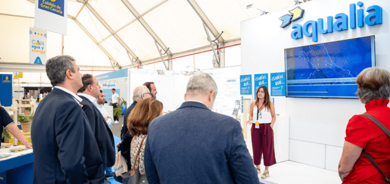 Aqualia contó un stand de 45 m2 en el pabellón de agua y una elevada representación comercial