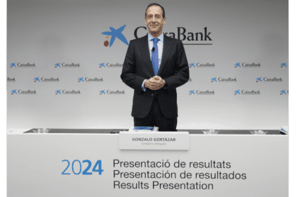 El consejero delegado de CaixaBank, Gonzalo Gortázar, en la presentación de Resultados 2024