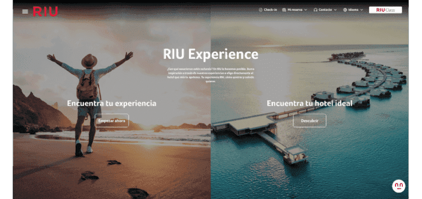 Página web renovada de RIU