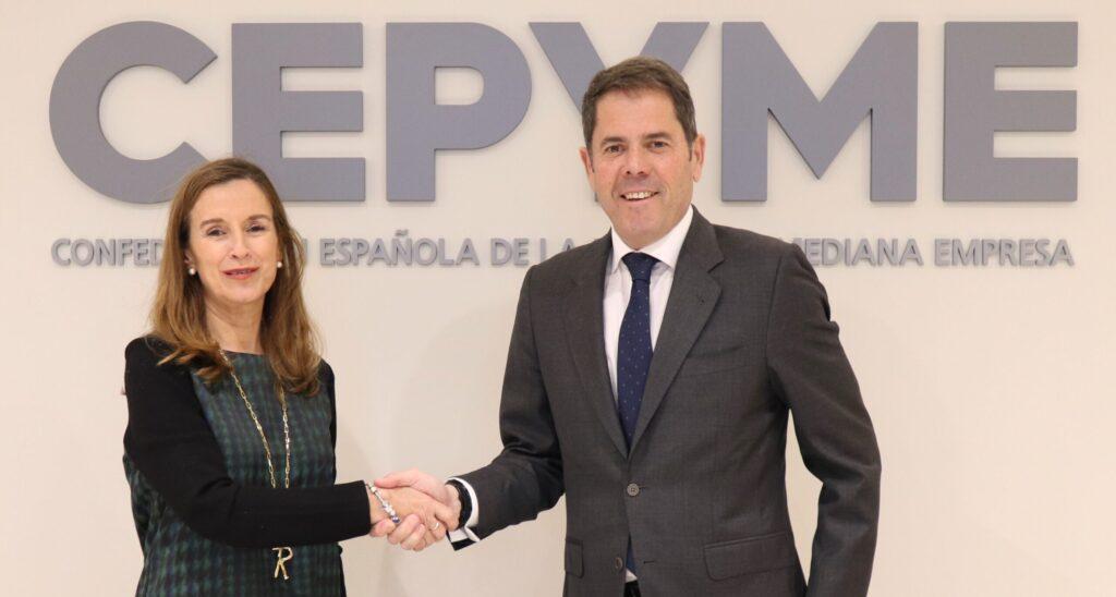 Rosa Trigo, Consejera delegada de Ecoembes y Gerardo Cuerva, presidente de CEPYME