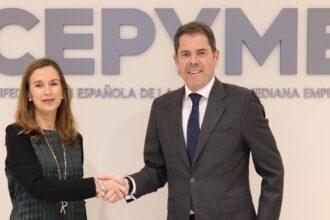 Rosa Trigo, Consejera delegada de Ecoembes y Gerardo Cuerva, presidente de CEPYME