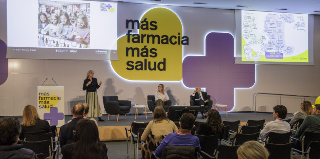 De izquierda a derecha - Virtudes Roig, Rosa Molina y Óscar López - Infarma