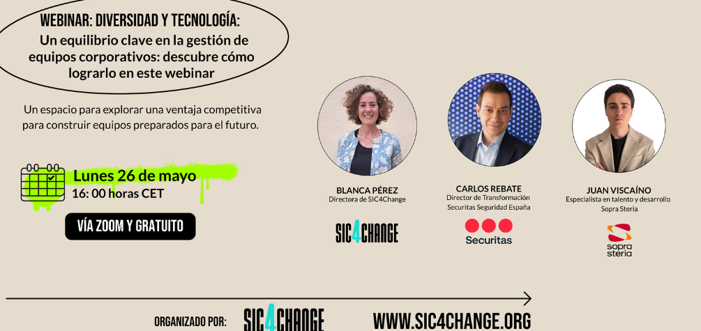 Cartel con los ponentes del evento SIC4Change