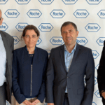Federico Plaza (Roche Farma), Sara Gómez (Roche Informatics), Juan Fernando Muñoz (Ministerio de Sanidad) y Patrick Wallach (Roche Farma)