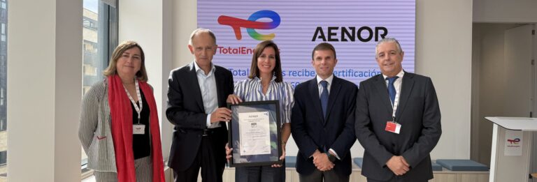 TotalEnergies recibe la certificación AENOR UNE 19602 por su Sistema de Cumplimiento Tributario