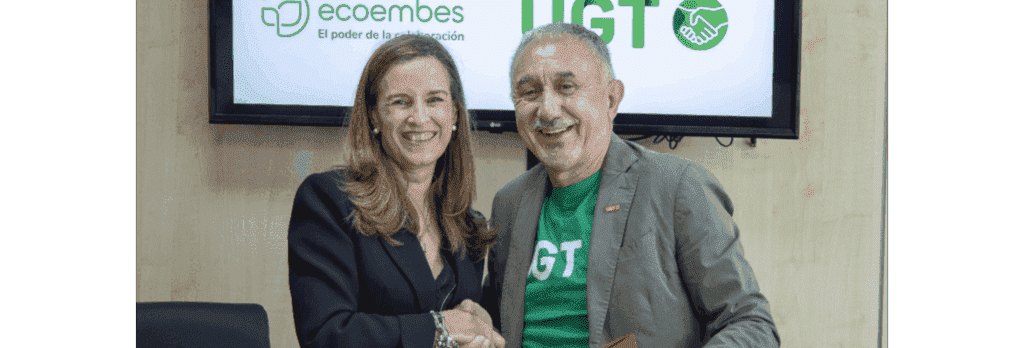 Rosa Trigo, consejera delegada de Ecoembes, y Pepe Álvarez, secretario general de UGT