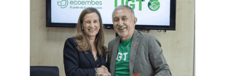 Rosa Trigo, consejera delegada de Ecoembes, y Pepe Álvarez, secretario general de UGT