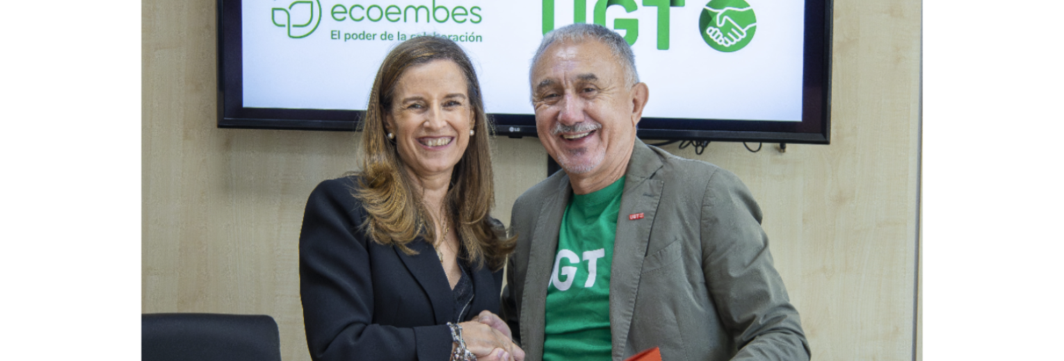 Rosa Trigo, consejera delegada de Ecoembes, y Pepe Álvarez, secretario general de UGT