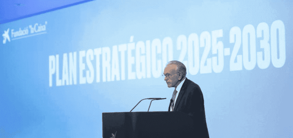 Isidro Fainé durante la presentación del Plan Estratégico a los empleados de Fundación ”la Caixa”.