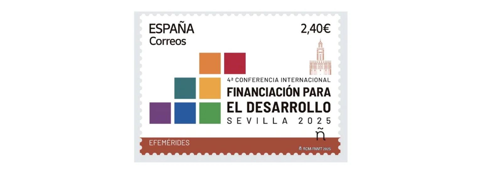 Sello emitido por Correos por motivo de la 4ª Conferencia Internacional sobre la Financiación para el Desarrollo de Sevilla