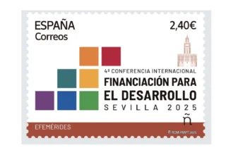 Sello emitido por Correos por motivo de la 4ª Conferencia Internacional sobre la Financiación para el Desarrollo de Sevilla