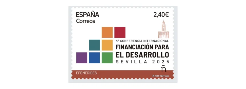 Sello emitido por Correos por motivo de la 4ª Conferencia Internacional sobre la Financiación para el Desarrollo de Sevilla