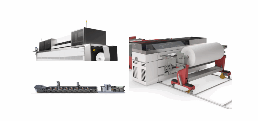 LabelStream LS2000 de Canon, UV gel Factory para impresión de etiquetas y Edale CartonLine para producción de cartón flexográfico