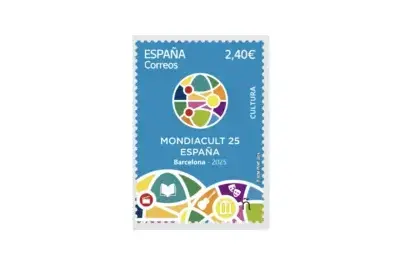 Sello de Correos dedicado a la Conferencia Mundial de la UNESCO, MONDIACULT 25