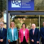 D’esquerra a dreta: Ferran Teixes Argilés, director executiu de l’Institut d’Estudis Financers; Àngels Fitó Bertran, rectora de la UOC; Alícia Romero Llano, consellera d’Economia i Finances de la Generalitat de Catalunya; Félix Masjuan Teixidó, president de la Fundació i del Grup Caixa Enginyers; i Juanjo Llopis, director general del Grup Caixa Enginyers.