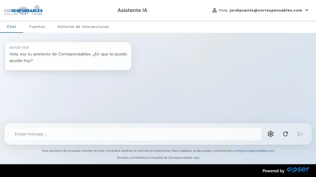 Chatbot con IA de Corresponsables