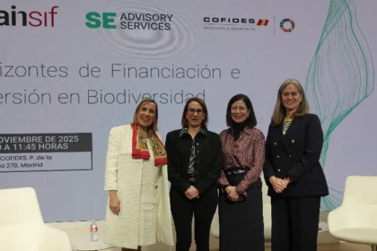 Raquel Espada (SE Advisory Services), María Jesús Rodríguez de Sancho (MITECO), Ángela Pérez (Cofides) y Patricia Gabeiras (Spainsif)