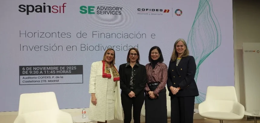 Raquel Espada (SE Advisory Services), María Jesús Rodríguez de Sancho (MITECO), Ángela Pérez (Cofides) y Patricia Gabeiras (Spainsif)