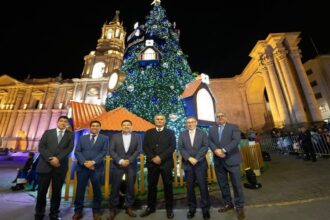 Caja Arequipa enciende la Navidad con el primer árbol interactivo del país