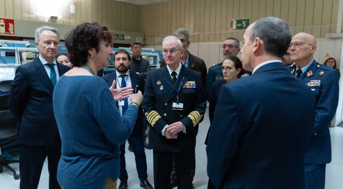Un momento de la visita al Centro de Control de <a href=