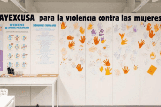 Mural participativo contra la violencia de género en el Centro de Arte Naves de Gamazo. Fotografía realizada por Miguel De Arriba - SRECD / Imagen cedida por ENAIRE