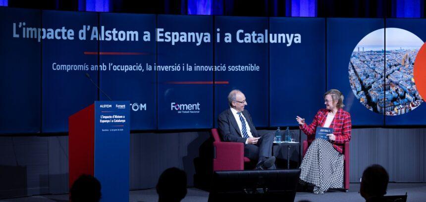 Leopoldo Maestu, Presidente y Consejero Delegado Alstom España junto a Virginia Guinda, Vicepresidenta de Foment del Treball Nacional - Alstom España