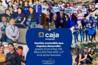 Caja Arequipa se posiciona en el puesto 33 y en el Top 5 del sector bancario entre las empresas del Ranking MERCO de responsabilidad social