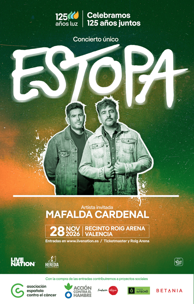 Concierto único en 2026 de Estopa en Valencia por el 125 Aniversario de Iberdrola