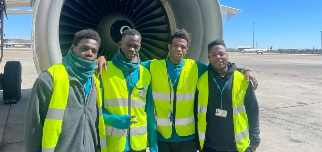 De izquierda a derecha: Mbaye, Cheik, Pape Birame y Aliou