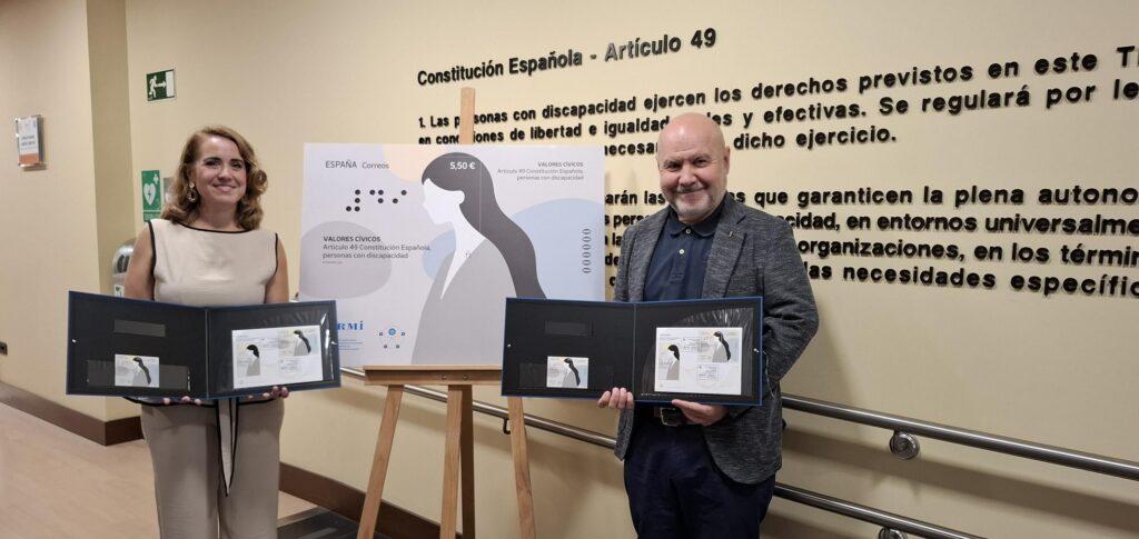 El CERMI y Correos presentan un sello dedicado al artículo 49 de la Constitución como símbolo de derechos, inclusión y ciudadanía