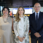 Ana Belén Sánchez, Directora de Alinnea, Sara Aagesen, Vicepresidenta tercera y Ministra para la Transición Ecológica y el Reto Demográfico, y Enrico Letta, Decano de IE School of Politics, Economics and Global Affairs en IE University