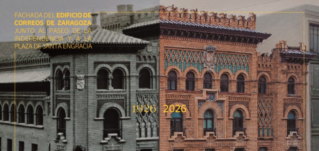 Postal Centenario Edificio de Zaragoza