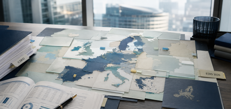 CSRD 2026: un nuevo mapa regulatorio en construcción / Imagen de Stock (IA - ChatGPT)