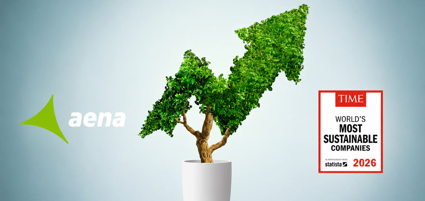 Aena entre las empresas más sostenibles del mundo según el ranking “World's Most Sustainable Companies 2026” de la revista TIME