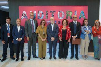 Inauguración del Fórum de la Auditoría con presencia de Joan Vall, presidente del Colegio de Censores Jurados de Cuentas de Cataluña; Víctor Alió, presidente del Instituto de Censores Jurados de Cuentas de España; Aurora Carbonell, alcaldesa de Sitges; Santiago Durán, presidente del Instituto de Contabilidad y Auditoría de Cuentas (ICAC); e Imma Barral Viñals, Consejería de Justicia y Calidad Democrática de la Generalitat de Cataluña
