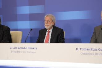 Luis Amodio, Presidente de OHLA, durante la Junta General de Accionistas