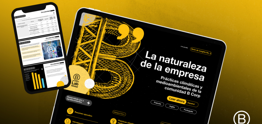 Estudio de B Lab Global: "La naturaleza de la empresa: prácticas climáticas y medioambientales de la comunidad B Corp"