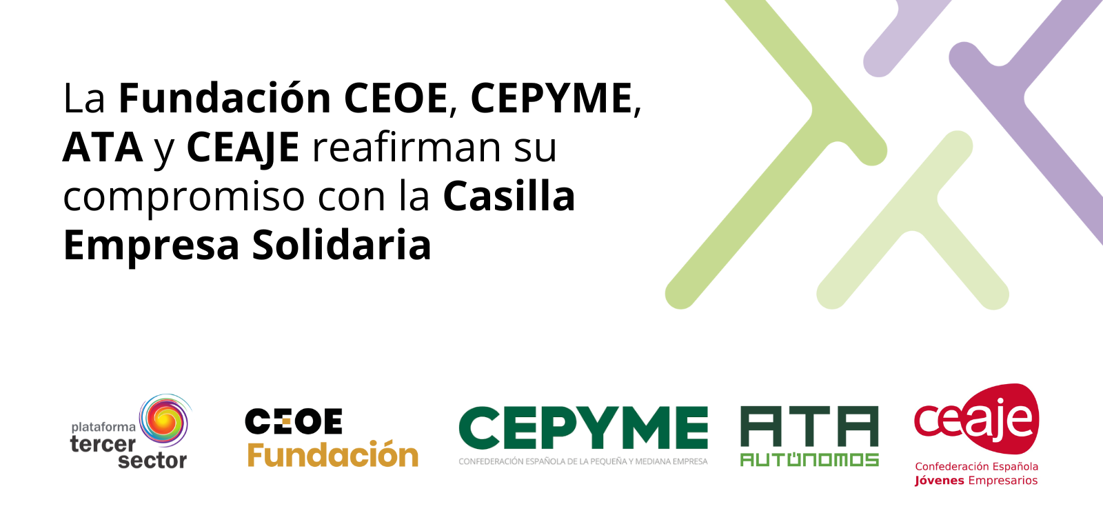 Fundación CEOE, CEPYME, ATA y CEAJE impulsan la Casilla Empresa Solidaria