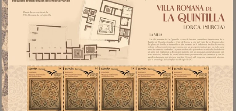Correos impulsa la difusión cultural con 66.000 sellos de la villa romana La Quintilla