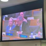 Antoni Ballabriga, Responsable global de Inteligencia en Sostenibilidad de BBVA, durante su intervención en Nueva York. Fuente: LK