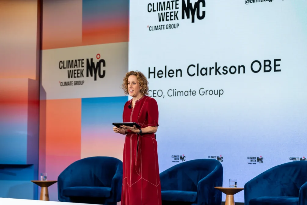 Helen Clarkson, CEO de Climate Group, este martes en la Climate Week NYC 2026