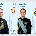 Cuatro sellos de Correos documentan la formación militar de la Princesa de Asturias