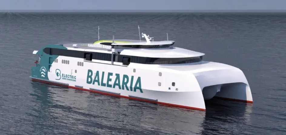 Baleària avanza la descarbonización del transporte marítimo con su primer fast ferry 100% eléctrico
