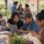 Imagen ilustrativa: la educación, el empleo y los cuidados vertebran las iniciativas sociales impulsadas en Iberoamérica / Imagen generada con IA