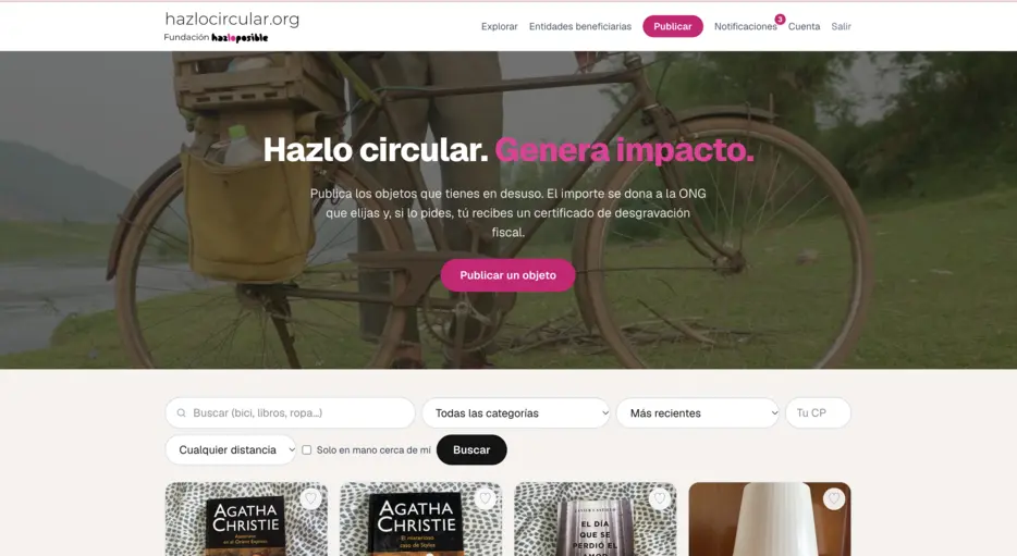 Hazlo Circular impulsa la economía circular y dona el 97% de ventas de segunda mano a ONG